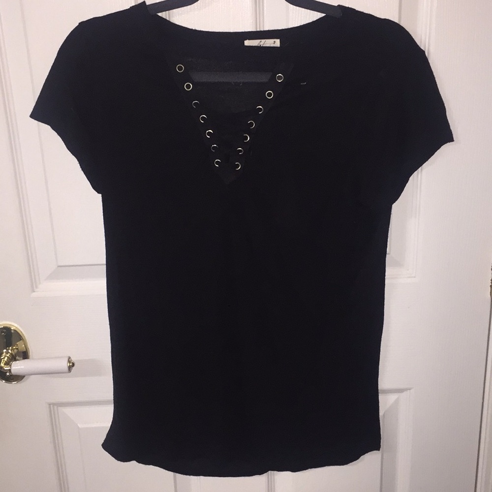 Black v-neck top